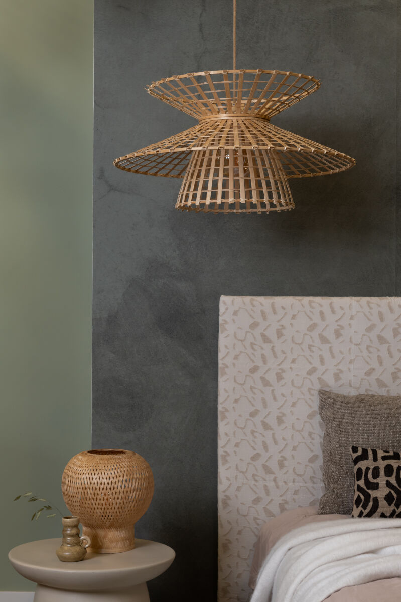 Machu Picchu handwoven bamboo pendant light | malletandplane.com