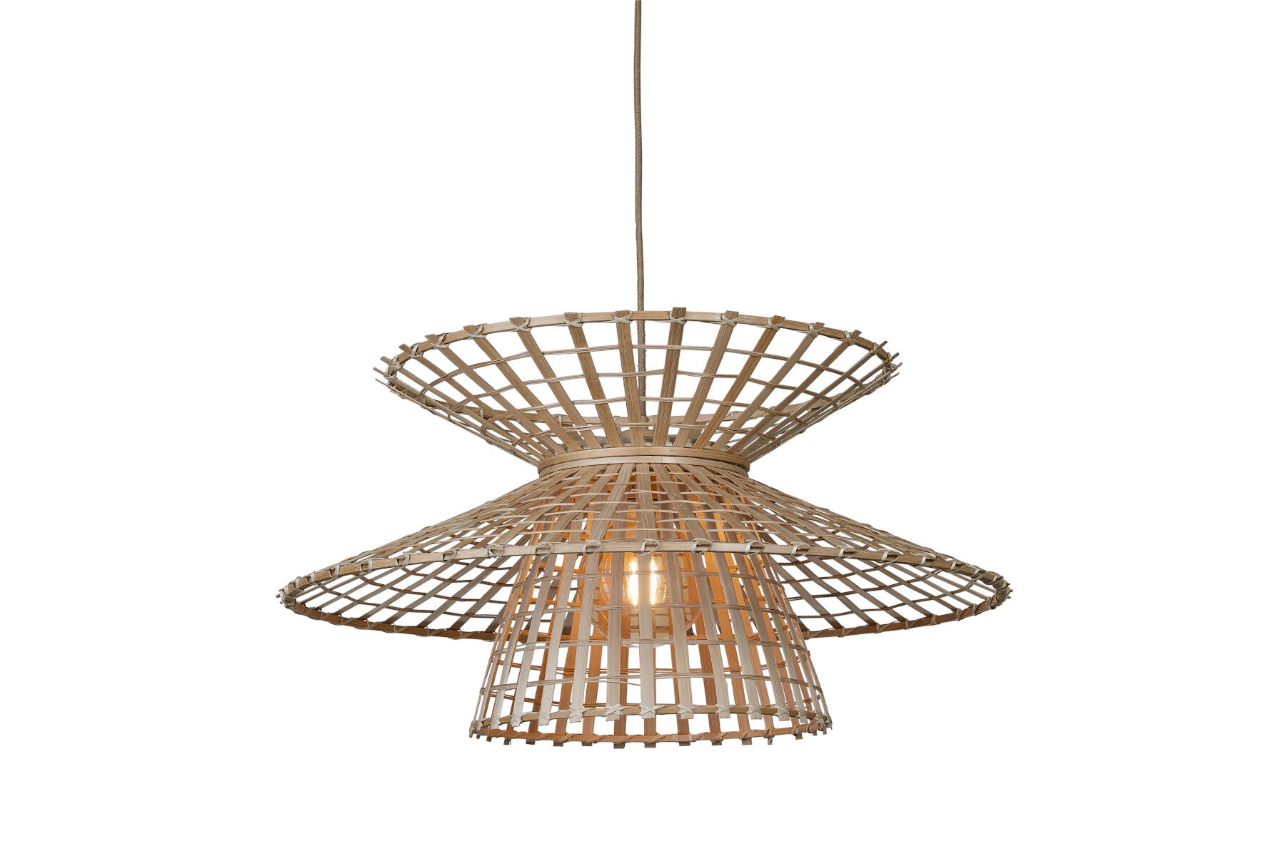 Machu Picchu handwoven bamboo pendant light | malletandplane.com