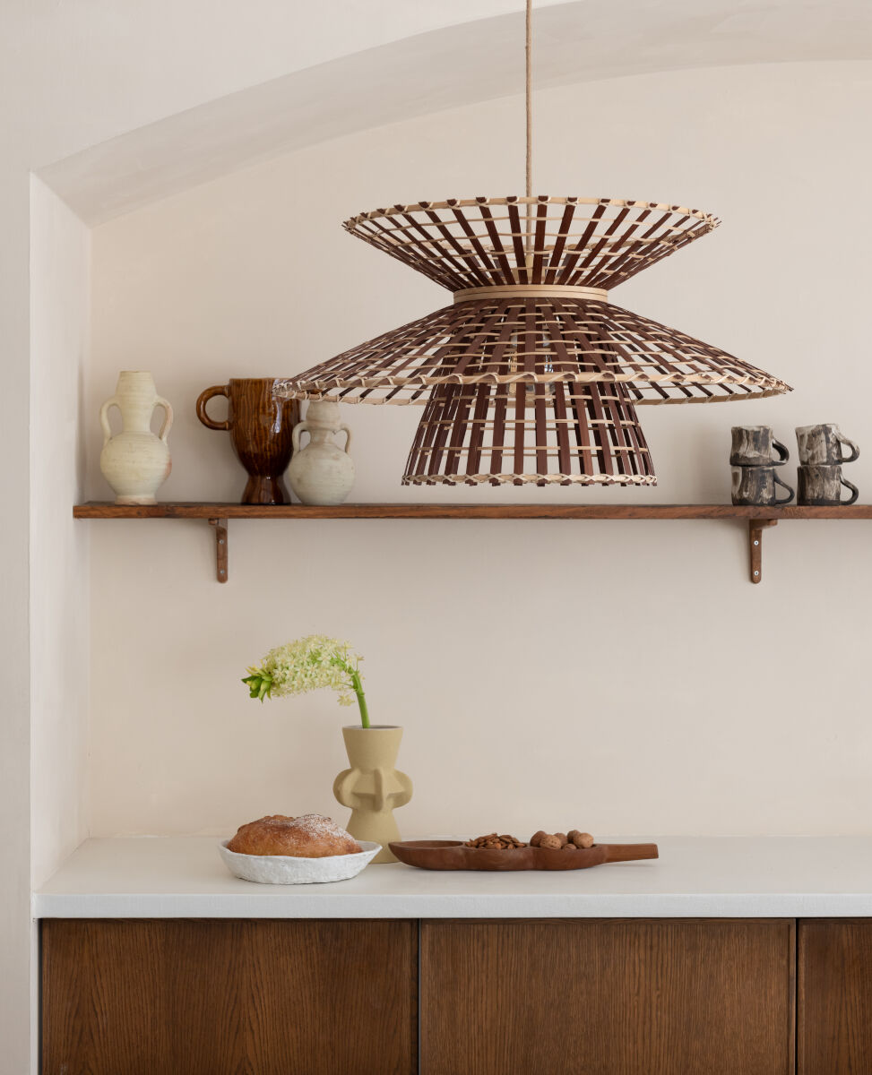 Machu Picchu natural / brown handmade bamboo pendant light | malletandplane.com