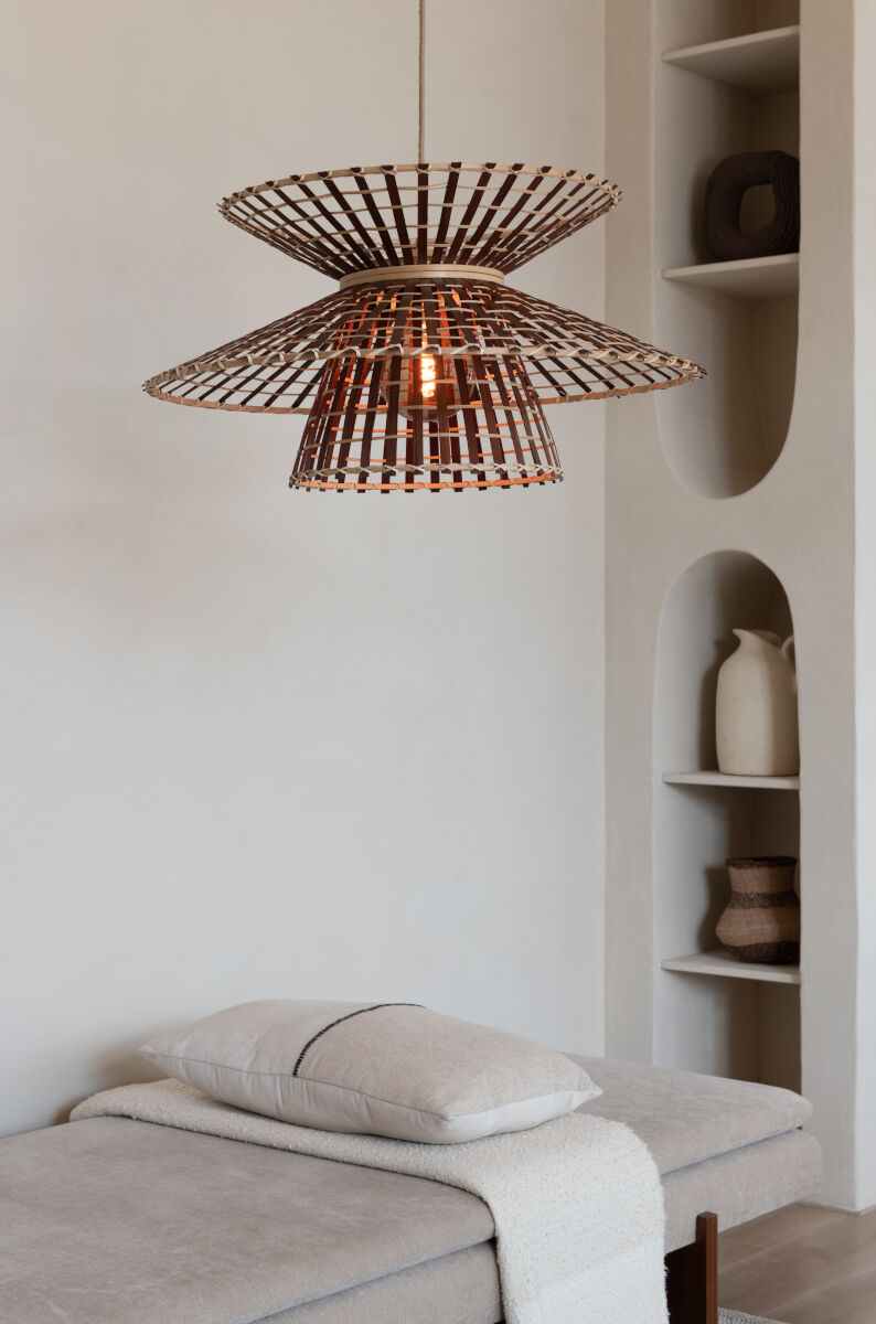 Machu Picchu natural / brown handmade bamboo pendant light | malletandplane.com