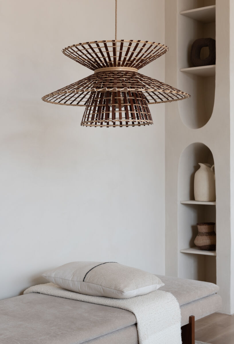 Machu Picchu natural / brown handmade bamboo pendant light | malletandplane.com