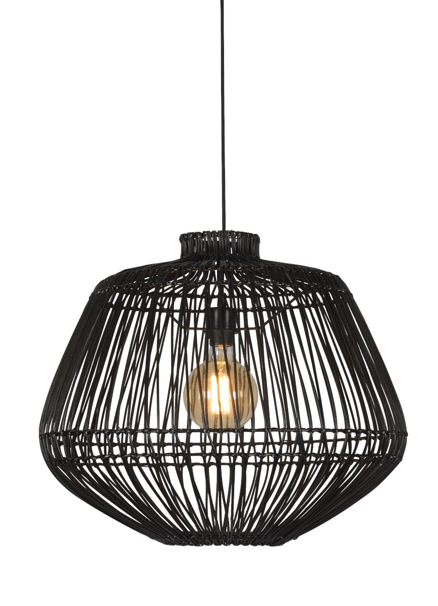 Madagascar hand woven black rattan pendant light | malletandplane.com