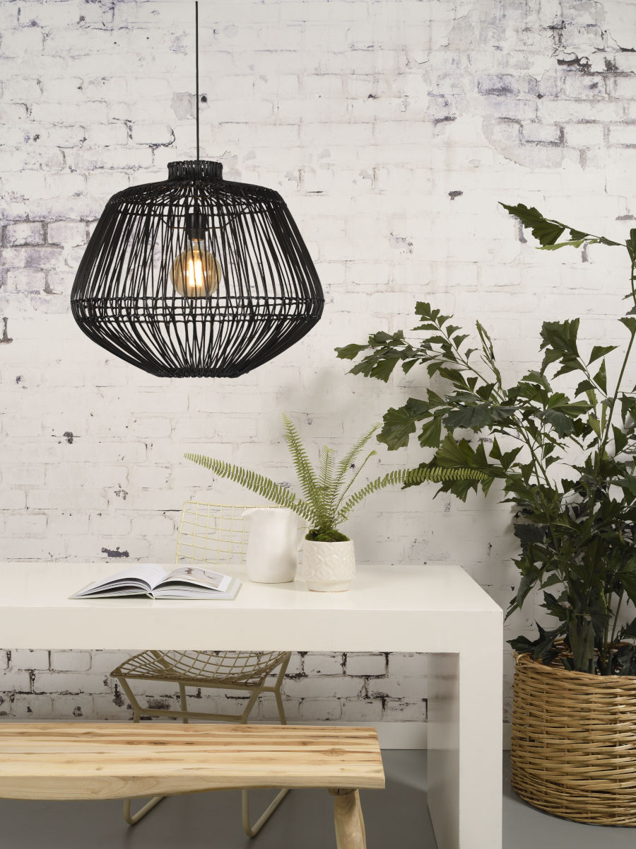 Madagascar hand woven black rattan pendant light | malletandplane.com