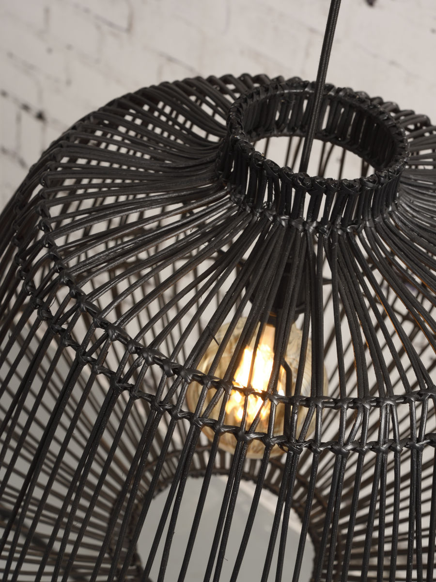 Madagascar hand woven black rattan pendant light | malletandplane.com