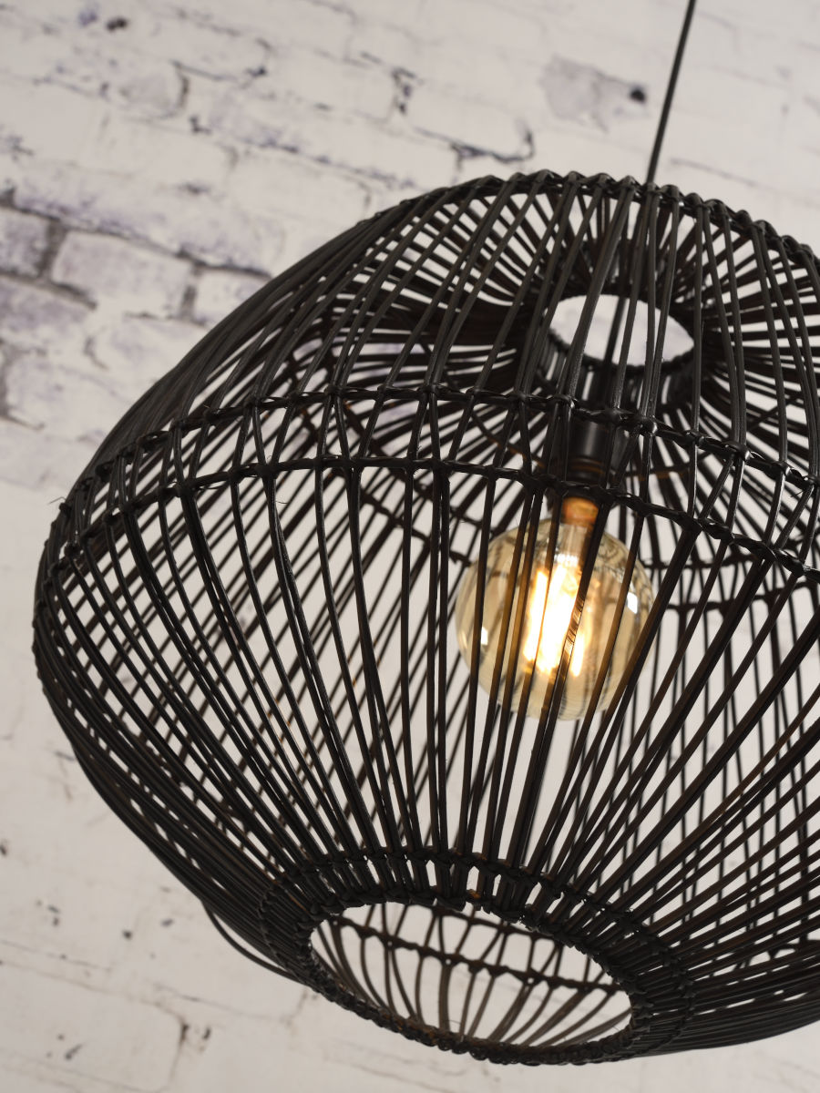 Madagascar hand woven black rattan pendant light | malletandplane.com