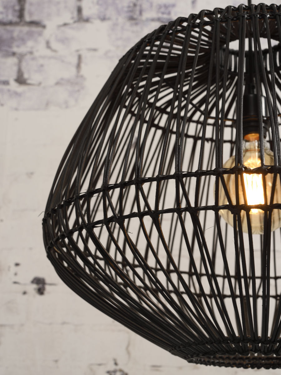 Madagascar hand woven black rattan pendant light | malletandplane.com