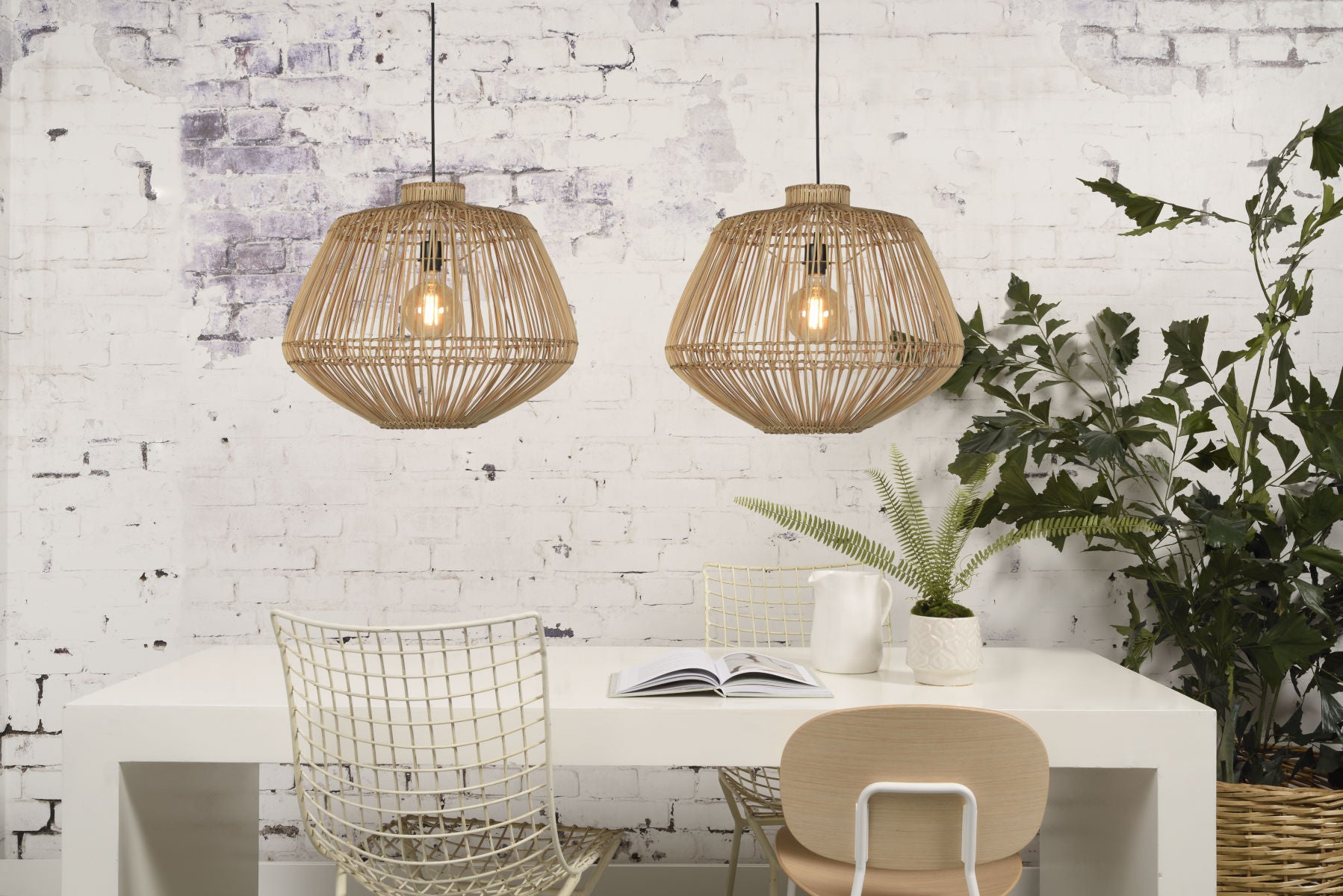 Madagascar hand woven rattan pendant light | malletandplane.com