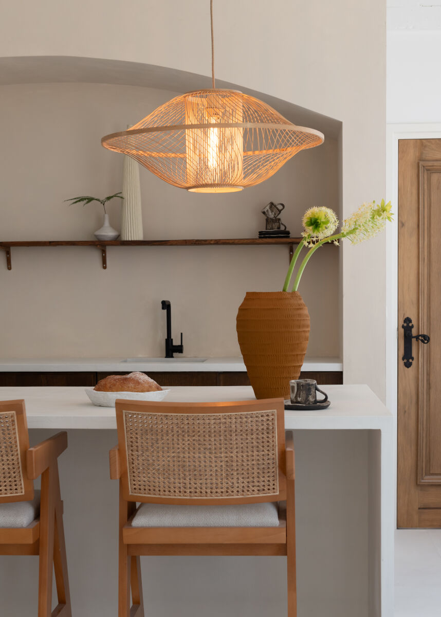 Maui handwoven bamboo pendant light | malletandplane.com