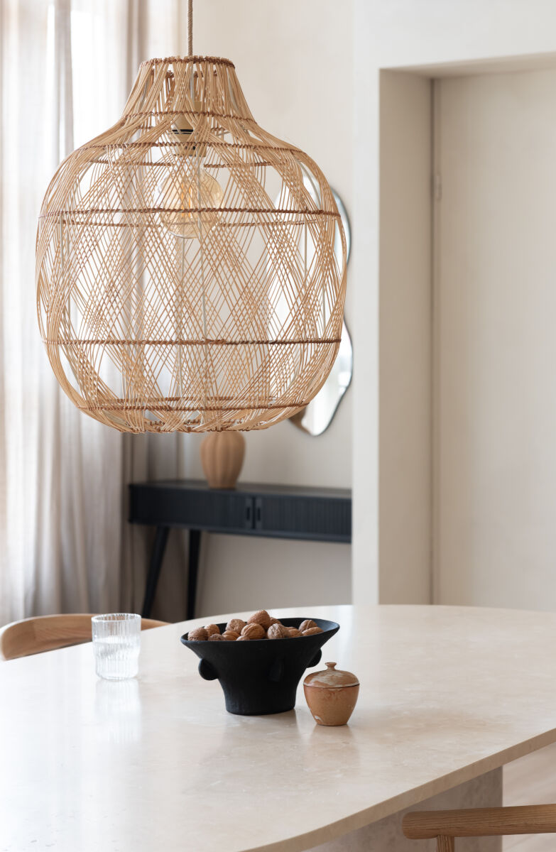 Mendoza handwoven natural bamboo bottle shaped pendant light | malletandplane.com