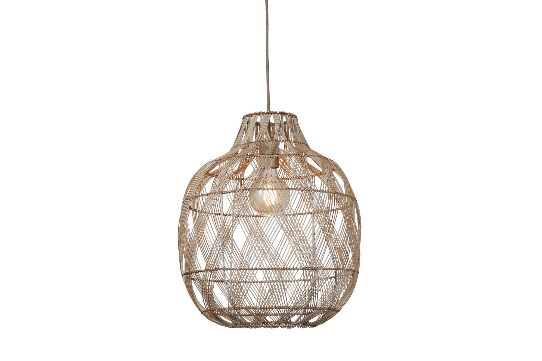 Mendoza handwoven natural bamboo bottle shaped pendant light | malletandplane.com