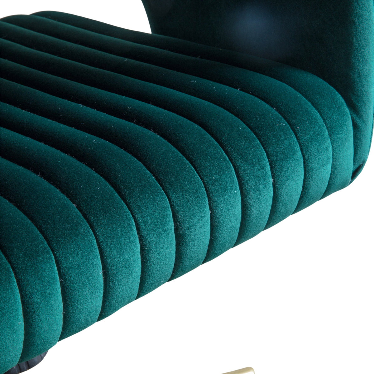 MURRAY green velvet swivel desk chair with gold-toned castor base