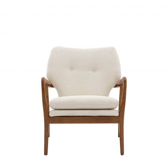 ARNY Cream Mid Century Style Small Armchair | MalletandPlane.com