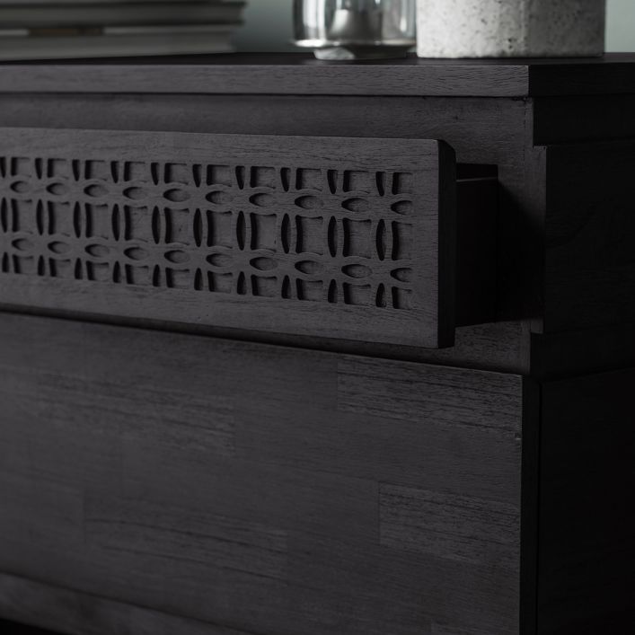 LAYLAH Chest of Drawers in Matte Black Charcoal Finish | MalletandPlane.com