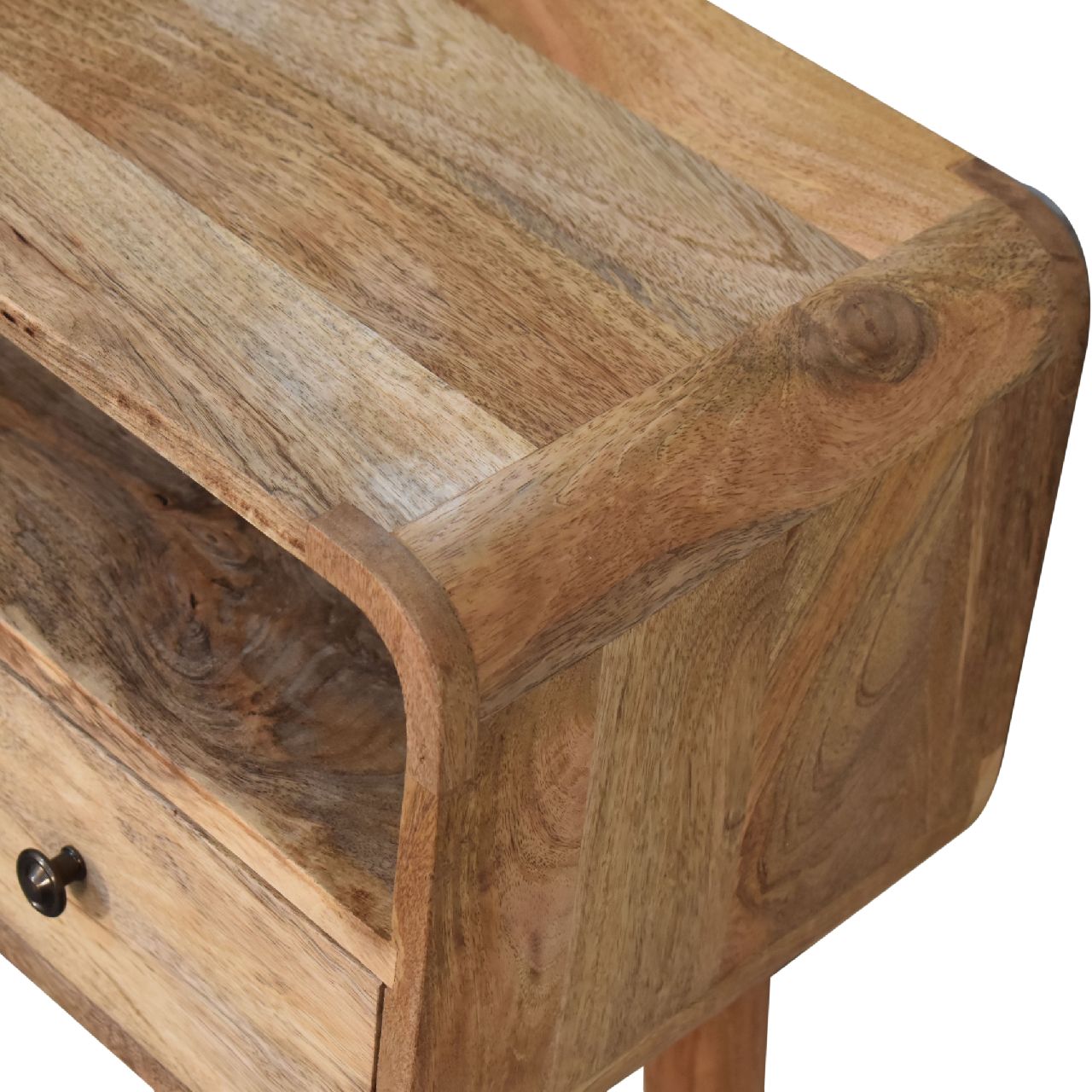 Modal Handmade Solid Wood 2 Drawer Small Console Table in Oak-ish finish | malletandplane.com