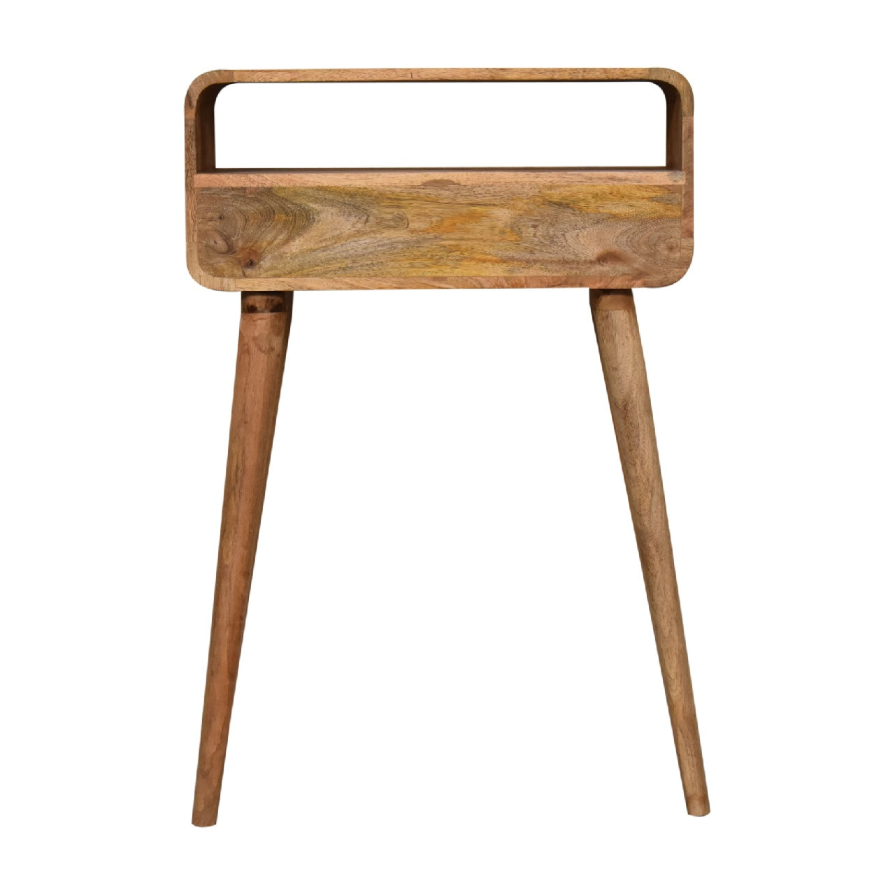 Modal Handmade Solid Wood 2 Drawer Small Console Table in Oak-ish finish | malletandplane.com